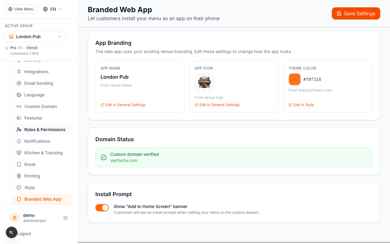 App Branding: Name, Icon & Color