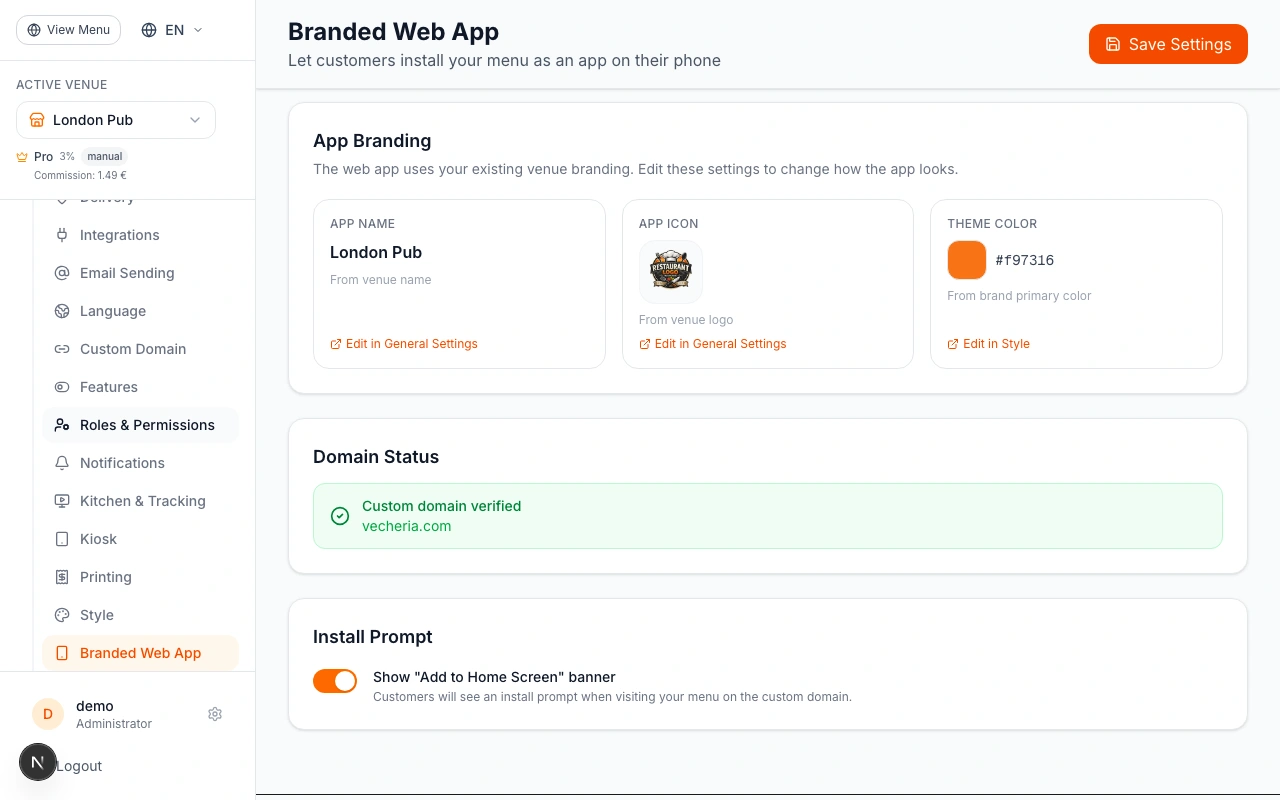 App Branding: Name, Icon & Color