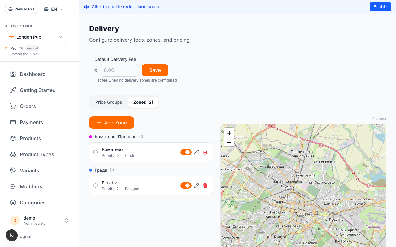 Manage Exclusion Zones