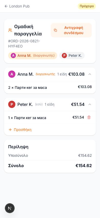 Ο καθένας προσθέτει τα δικά του προϊόντα
