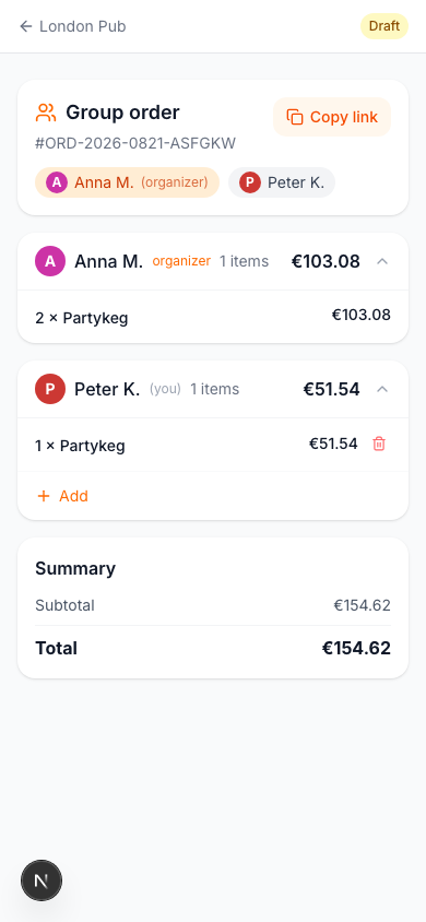 Everyone Adds Their Own Items