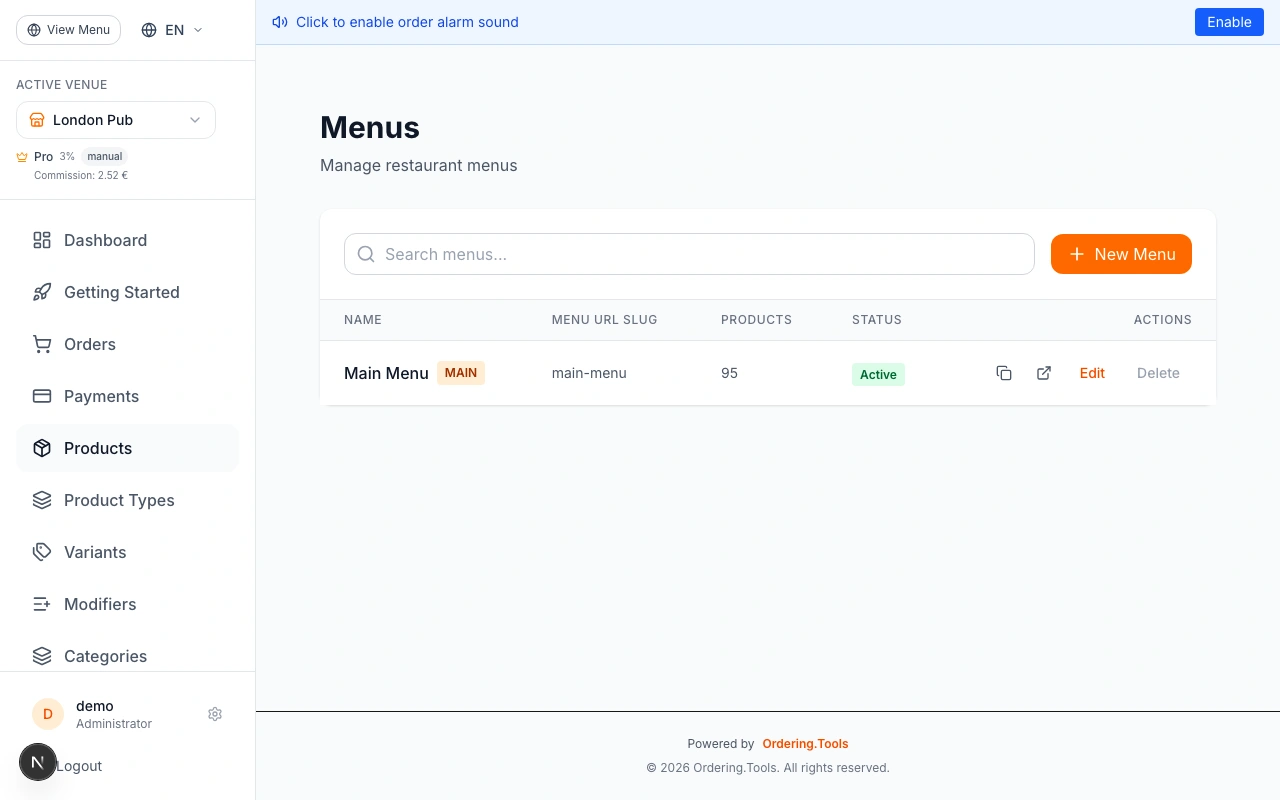 Create a Menu