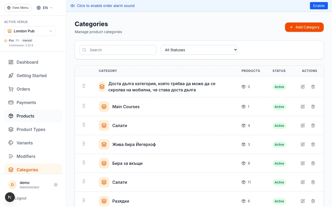 Create Categories