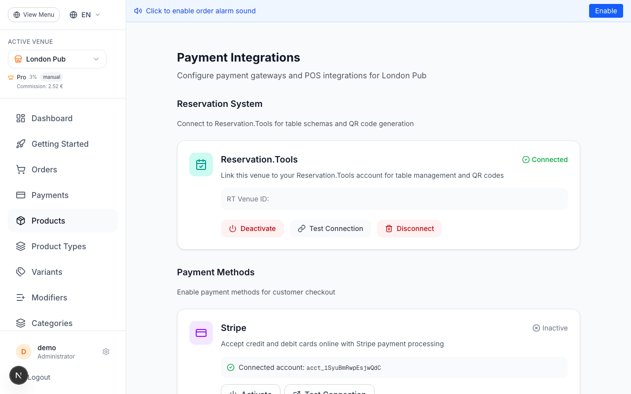 Option A: Connect Stripe