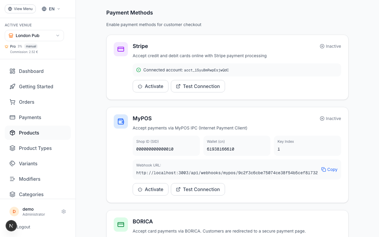Option B: Connect MyPOS