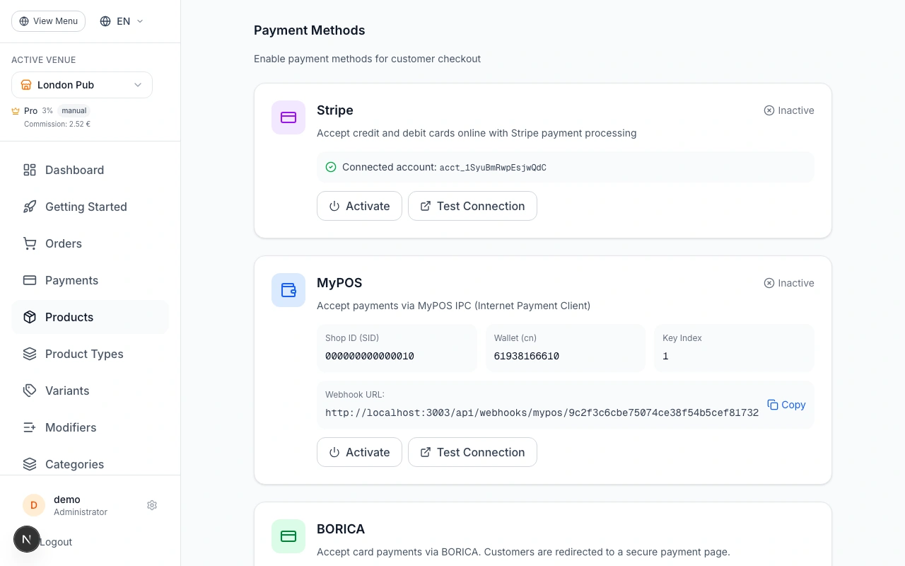 Option B: Connect MyPOS