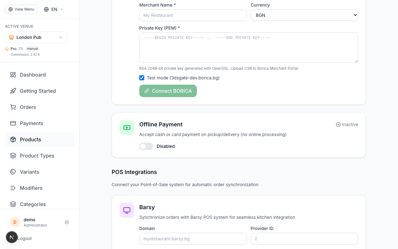 Option D: Enable Offline (Cash) Payments
