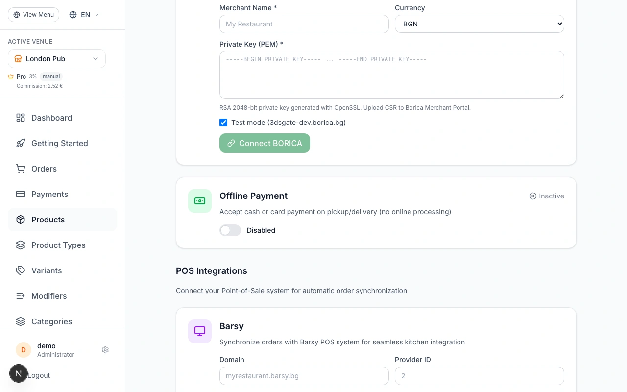 Option D: Enable Offline (Cash) Payments