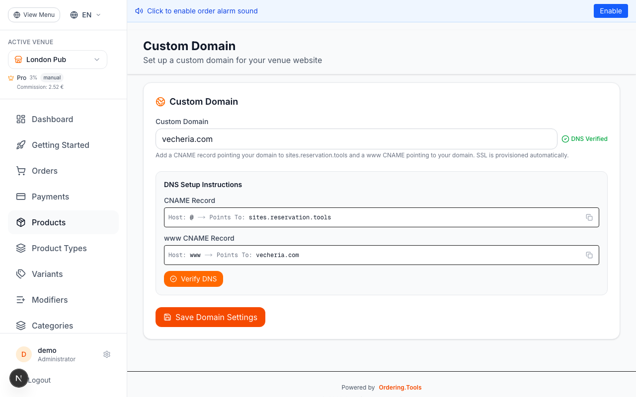 Set Up Custom Domain