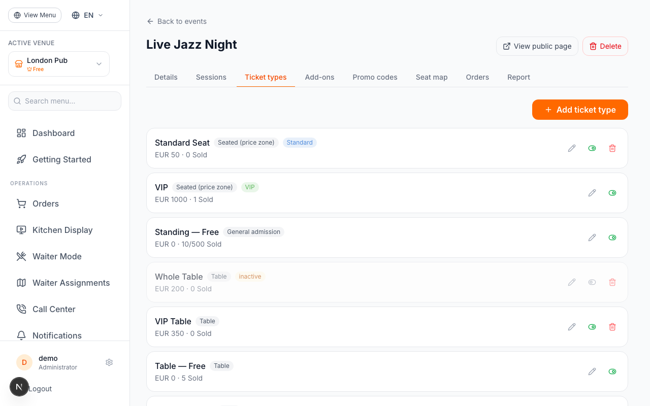Ticket Types, Going On Sale, and the Promo Link